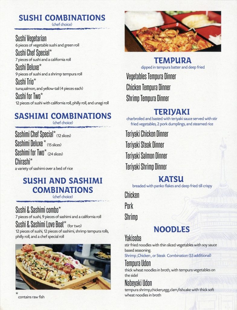 Menus Osaka Japanese Hibachi Steakhouse Sushi Bar